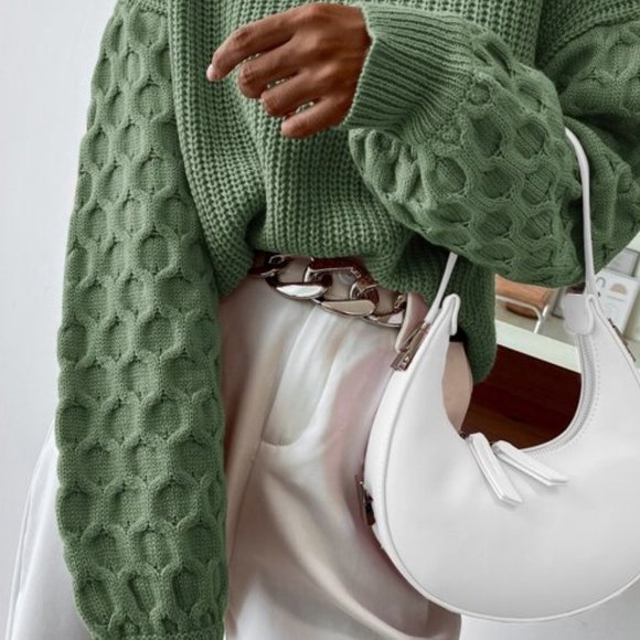 Statement Sleeves Sweater Top - Picture 7 of 12